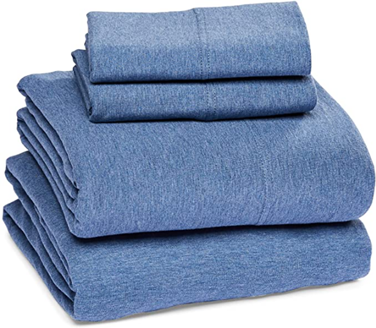 Amazon Basics Heather Cotton Jersey Sheet Set